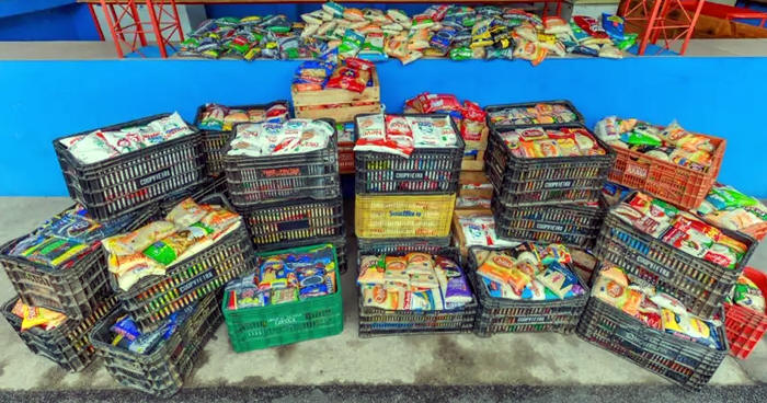 1.910kg de alimentos foram arrecadados para doação a famílias carentes em Teresópolis - Foto: PMT